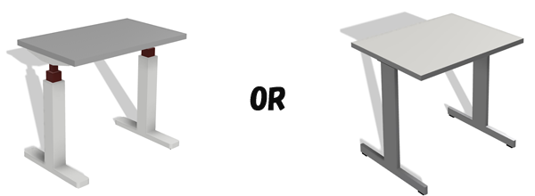 高さを調整できるテーブルか普通のテーブルかの選択イメージ