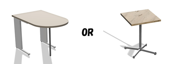 連結式サイドテーブルか単独のサイドテーブルかの選択イメージ